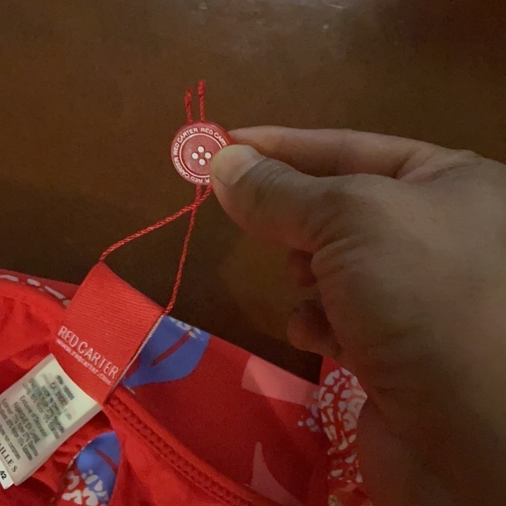 Red Carter off shoulder one piece swimsuit size S - Picture 5 of 6